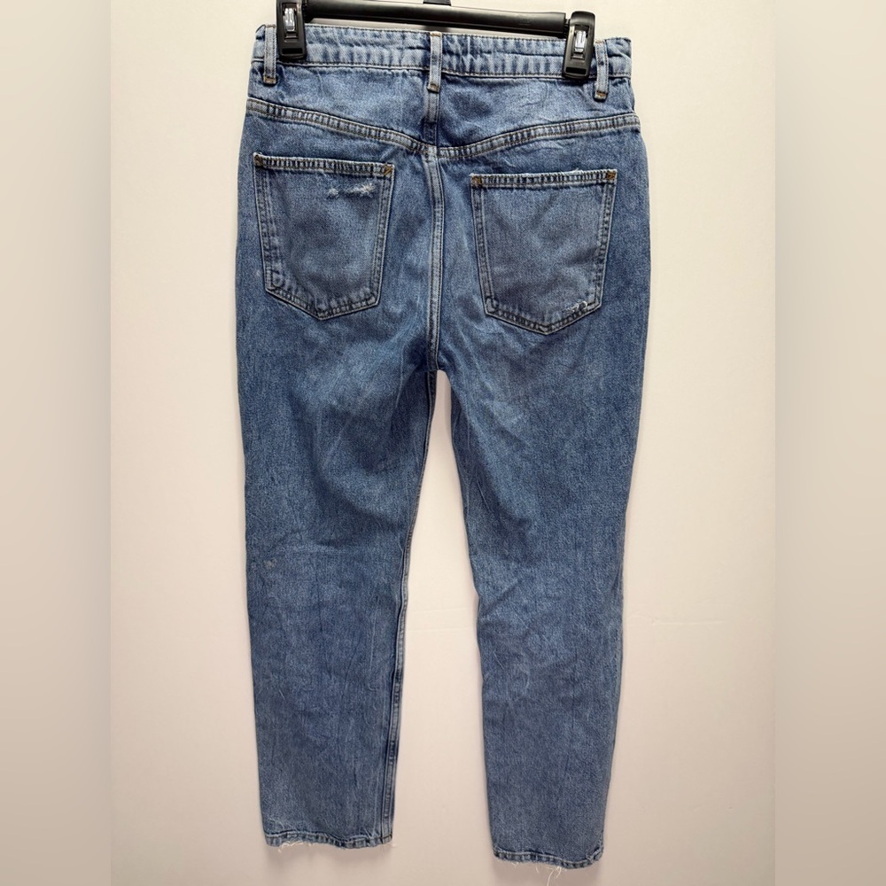 We The Free by Free People Dakota Straight Leg Distressed Fray Hem Jeans Size 27 - Picture 7 of 11